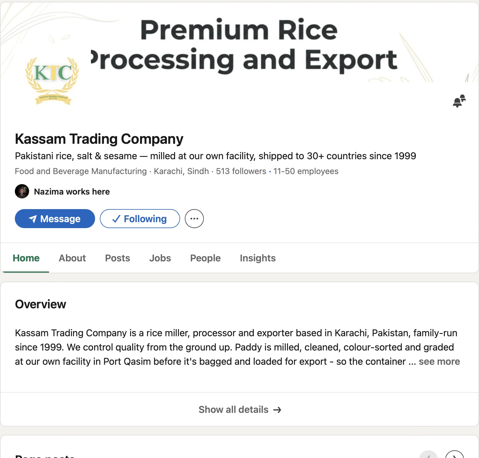 Kassam Trading Company social / company page